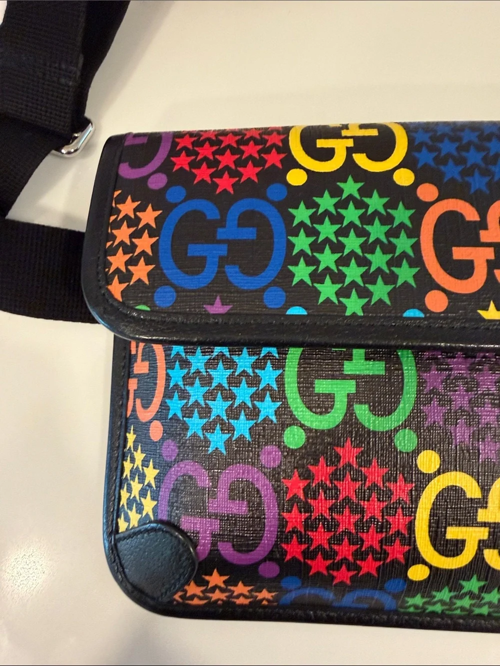Gucci GG Psychedelic Waist/ Crossbody Bag 598113 Black Men’s
